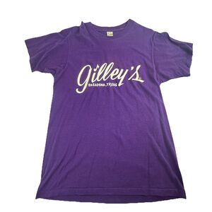 VTG 80s Gilley's Pasadena Texas Medium T-Shirt Urban Cowboy Single Stitch Purple